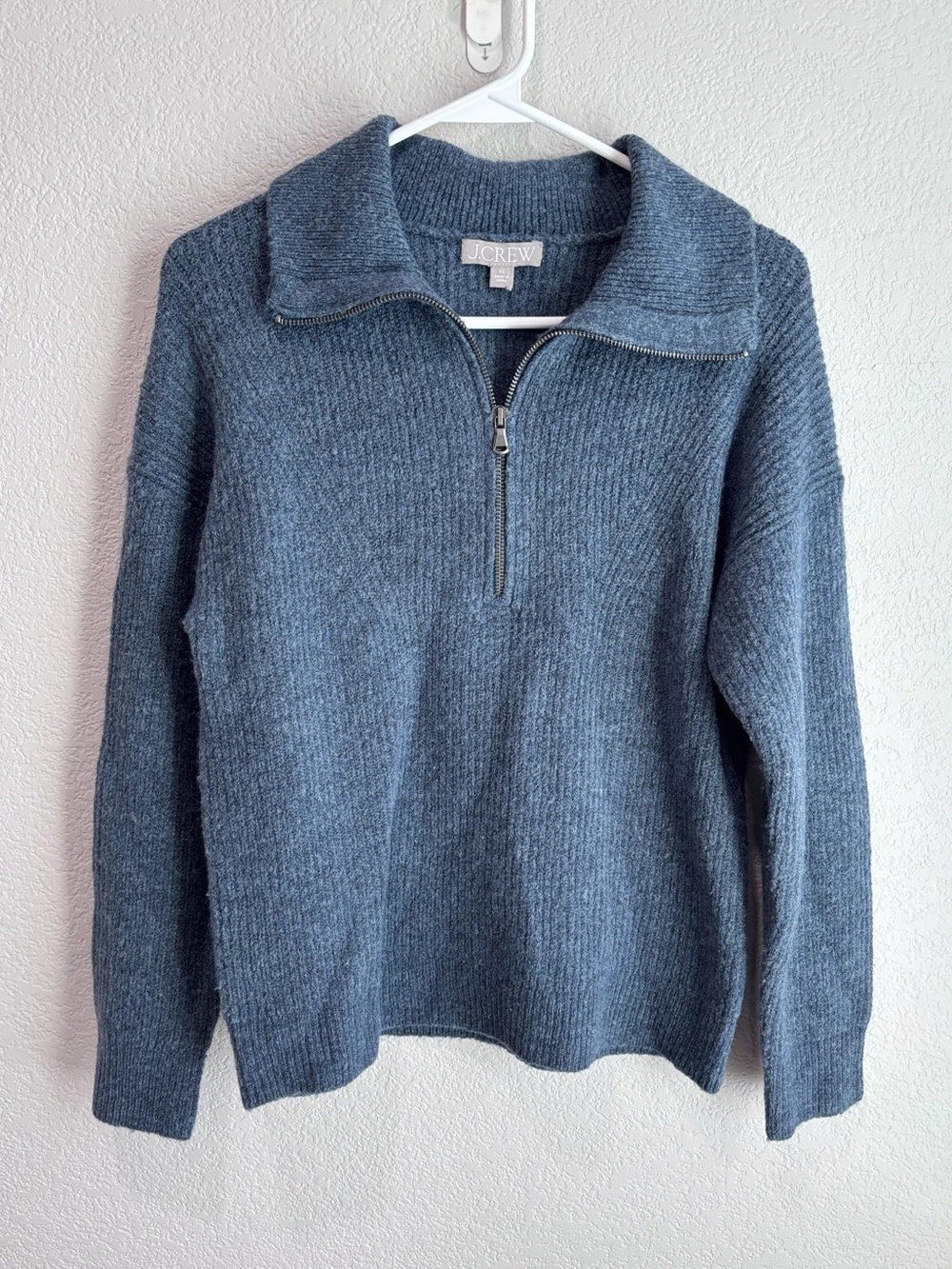 J. Crew Merino Wool & Alpaca Blend Quarter Zip Blue Sweater Women’s Size XS